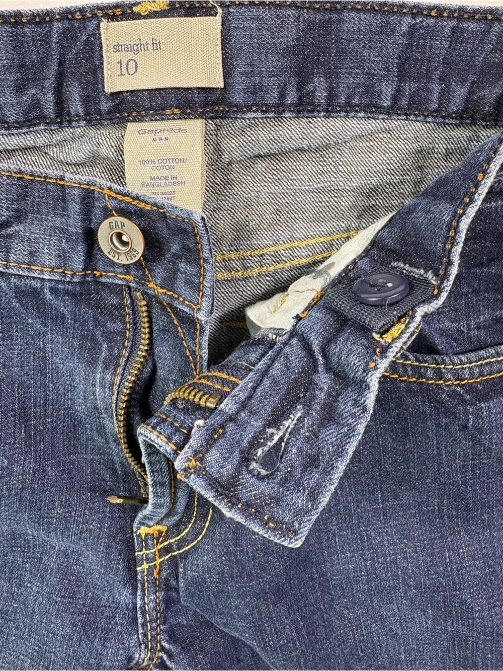 GAP Boys Indigo Straight-Fit Adjustable Waist Tabs Jeans | Back to School